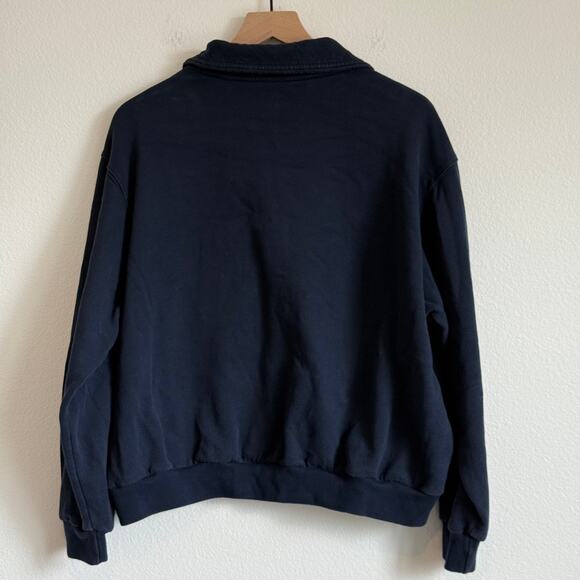 Hollister Navy Blue Easy USA Graphic Half Zip Sweatshirt Slightly Cropped Size L - Picture 5 of 5